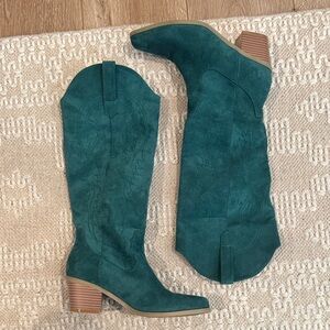 Teal Suede Women's Boots